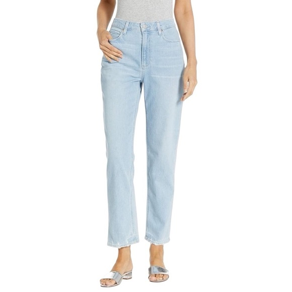 PAIGE Denim - PAIGE Noella High Rise Light Blue Straight Leg Jeans Designer Denim 26 Ankle